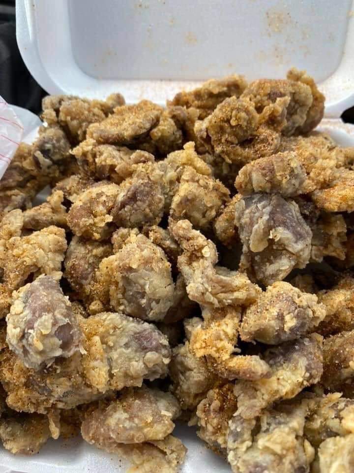 Fried chicken gizzards