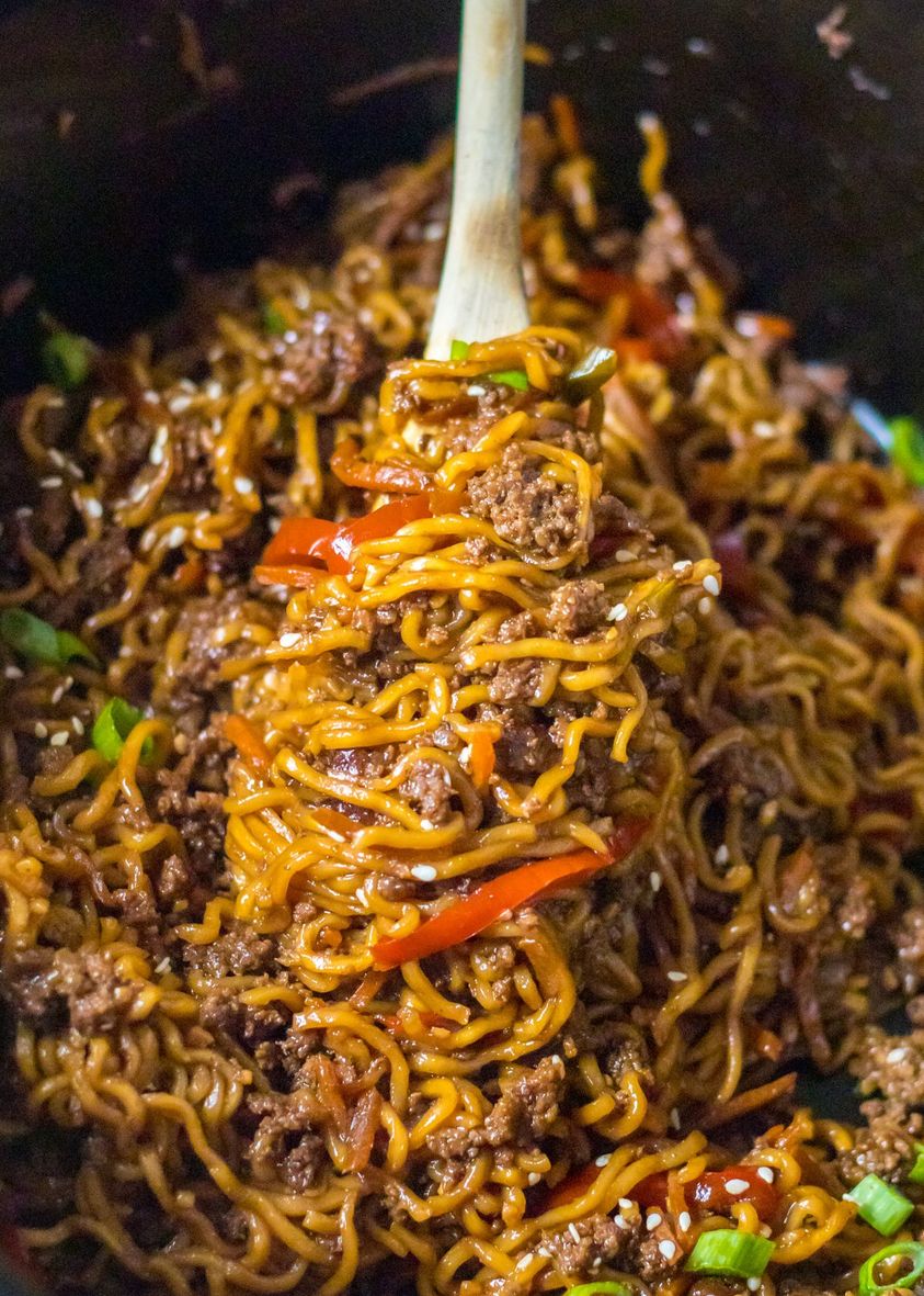 Slow Cooker Beef Ramen Noodles