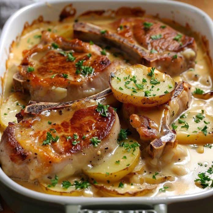 Pork Chops with Scalloped Potatoes