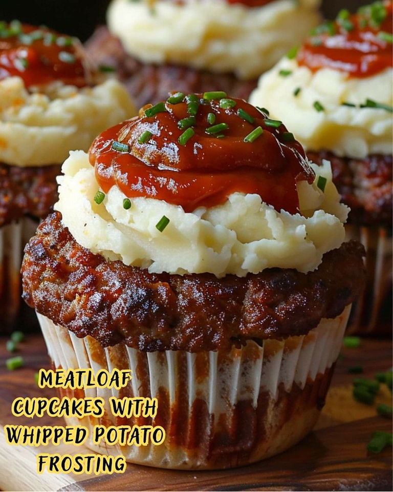 Meatloaf Cupcakes with Whipped Potato Frosting