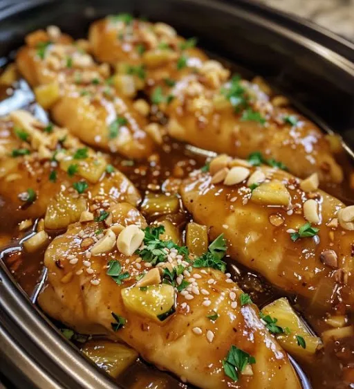 Easy Macadamia Pineapple Chicken for the Slow Cooker: A Tropical Delight