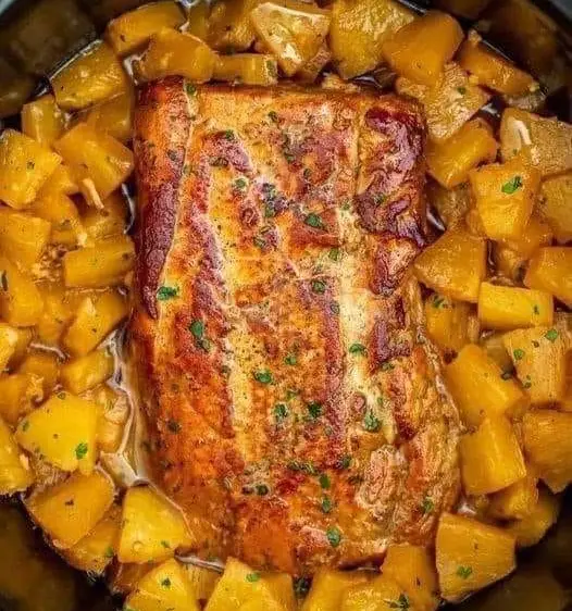 Slow Cooker Pineapple Pork Loin