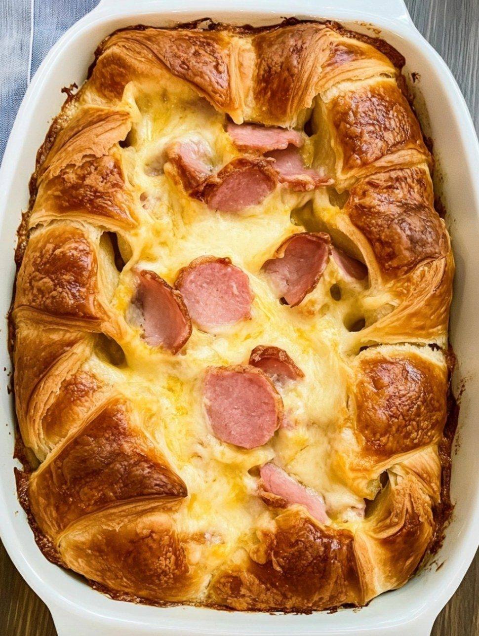  Ham and Cheese Croissant Breakfast Bake Recipe