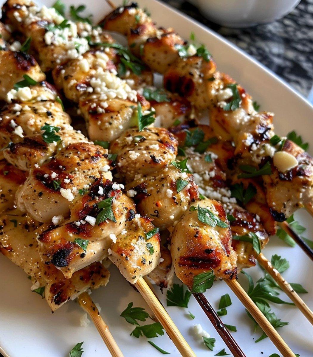 Garlic Parmesan Chicken SkewersGarlic Parmesan Chicken Skewers