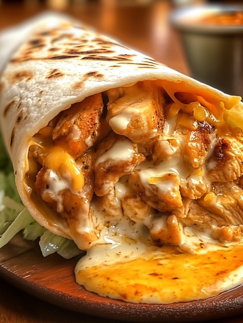 Cheesy Garlic Chicken Wraps