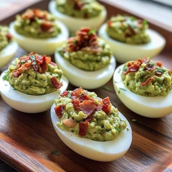 Bacon Guacamole Deviled Eggs