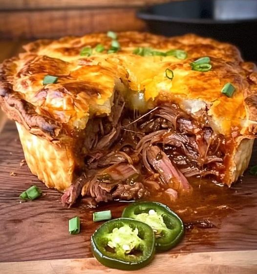 Spicy Jalapeno and Cheese Beef Pie with Leftover Brisket