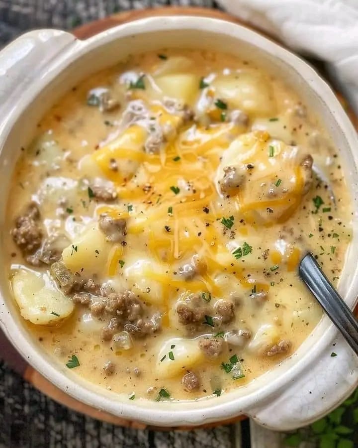 Cheesy Hamburger Potato Soup: A Hearty and Comforting Family Favorite