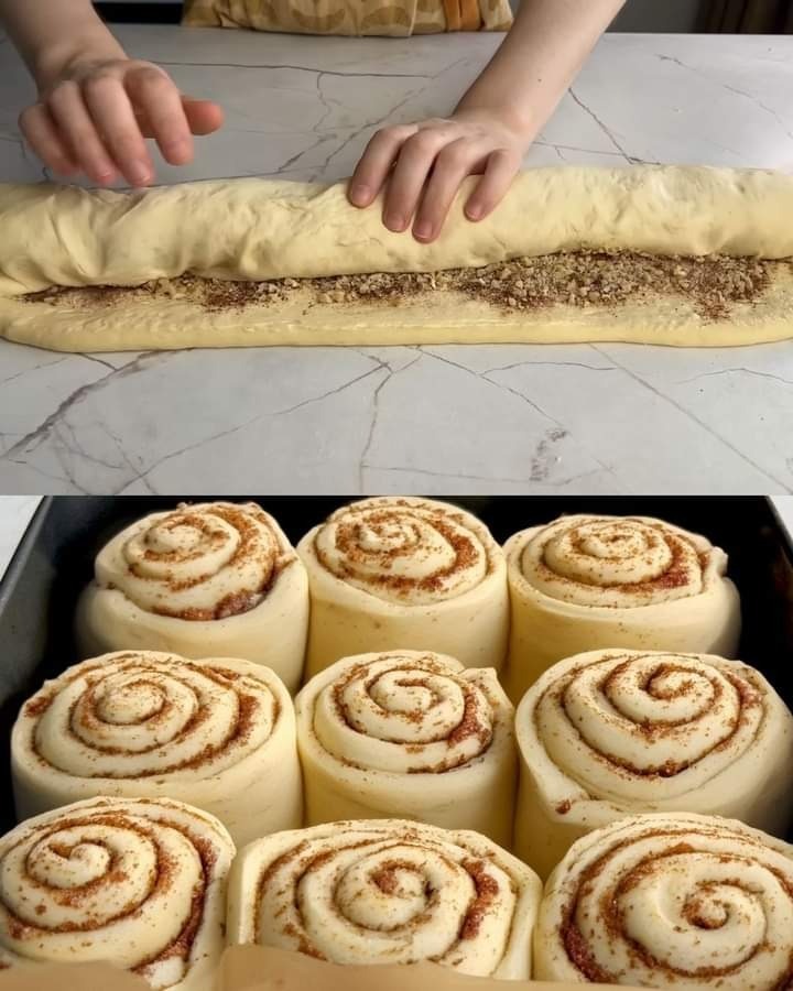 Cream cheese frosting may be used to cinnamon-walnut rolls that are soft and fluffy.