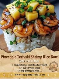 Teriyaki Shrimp and Pineapple Rice Stack