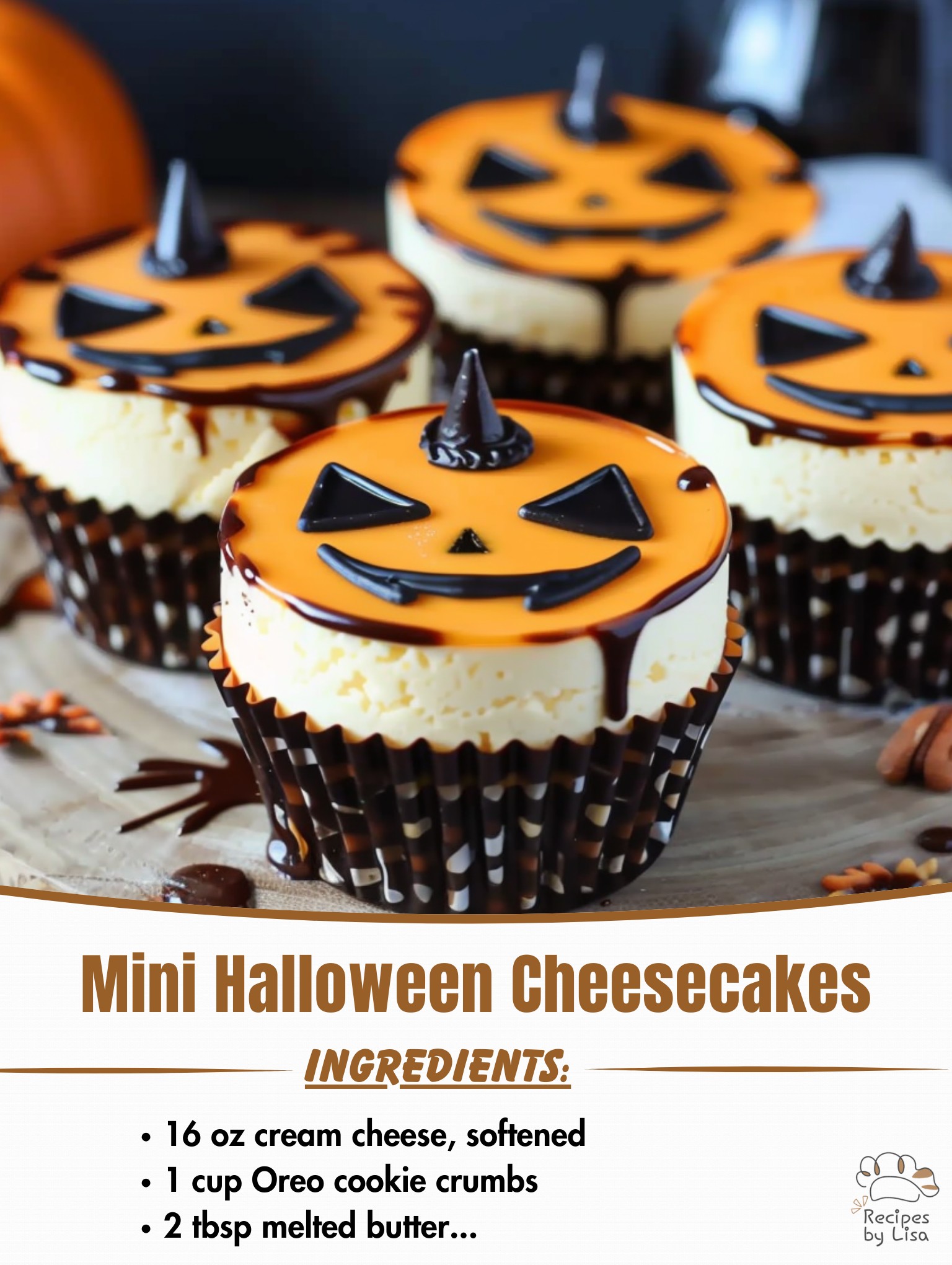  Mini Halloween Cheesecakes 