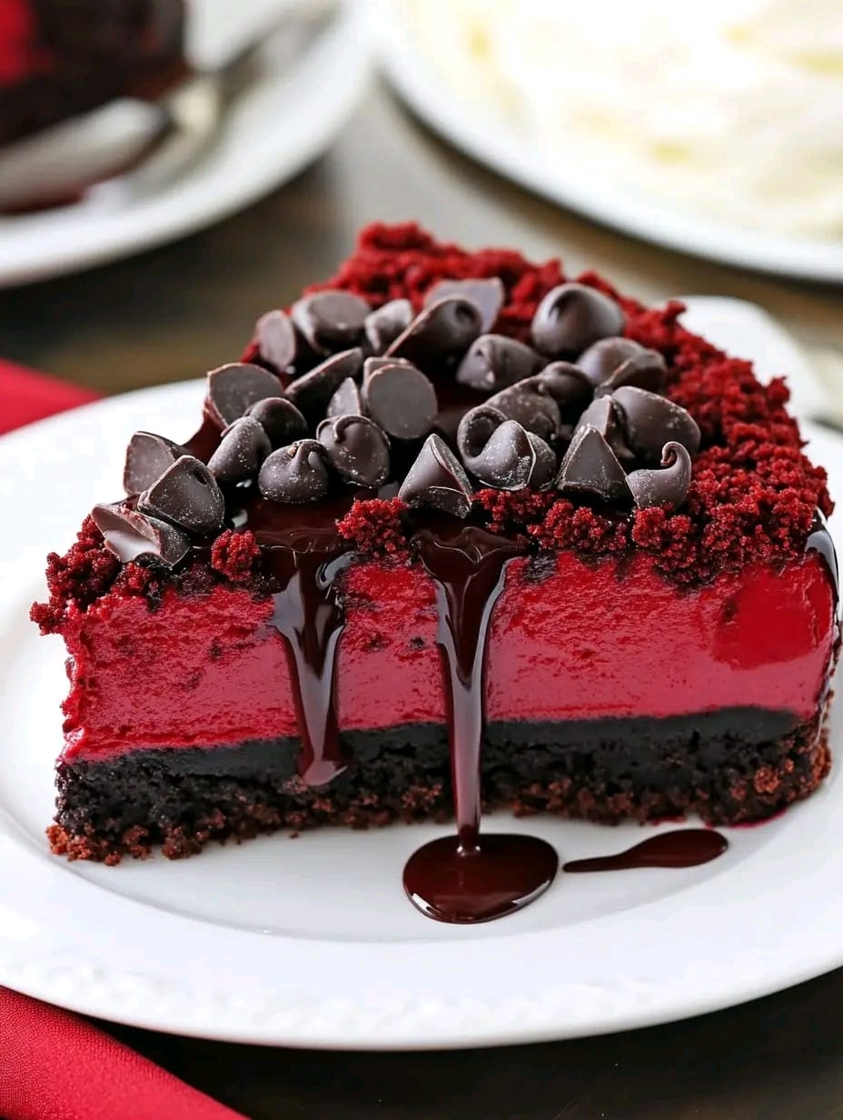 Red Velvet Cookie Dough Cheesecake