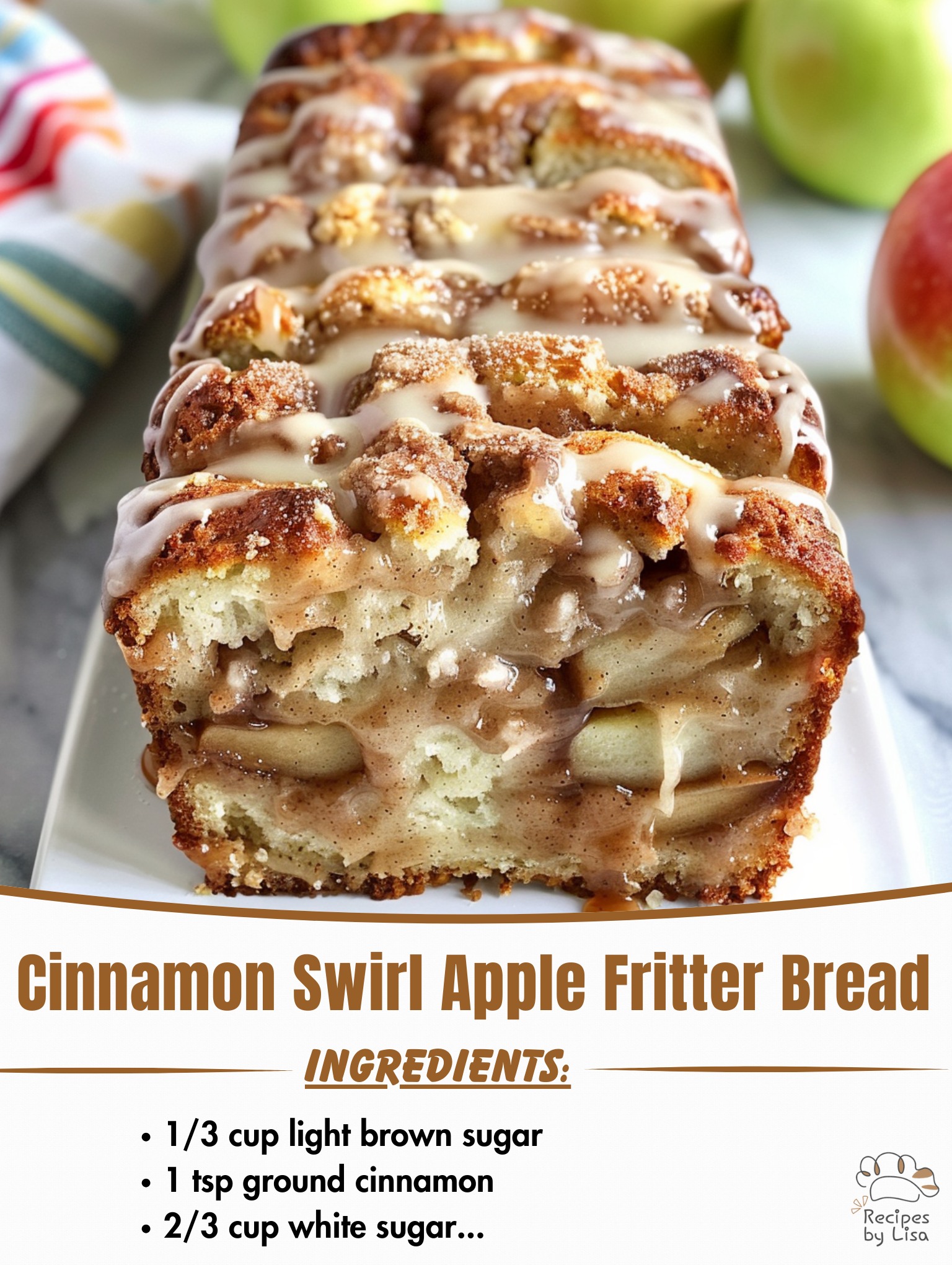 Cinnamon Swirl Apple Fritter Bread 