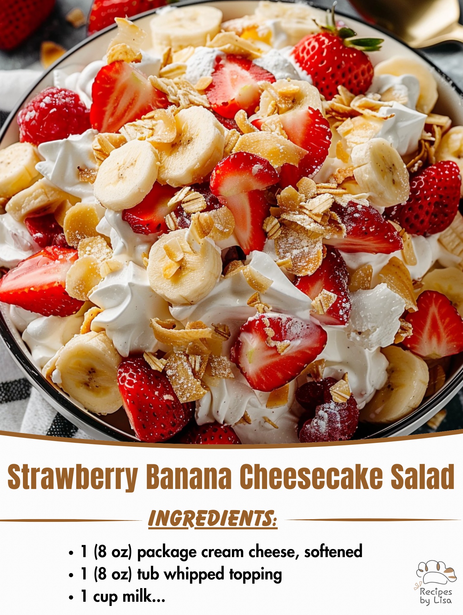 Strawberry Banana Cheesecake Salad 