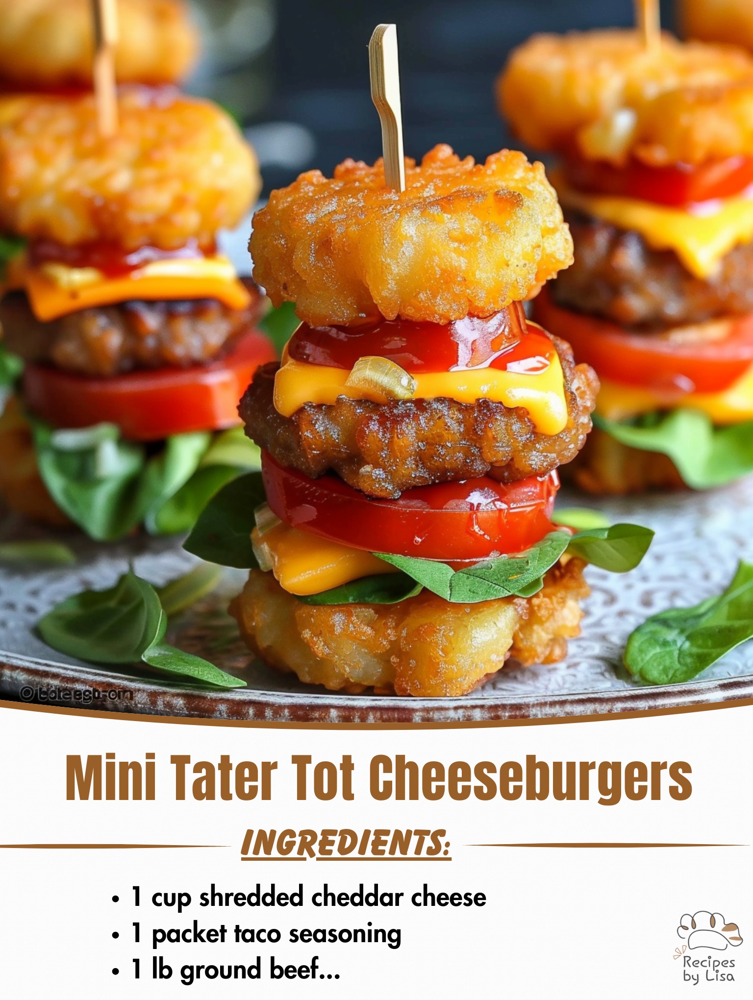 Mini Tater Tot Cheeseburgers 