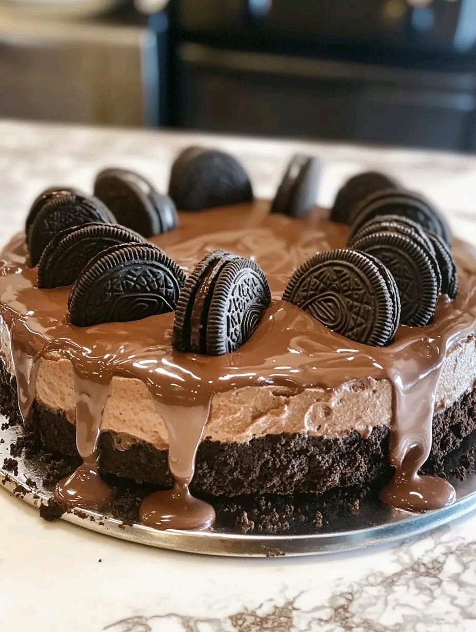 Rich Chocolate Cheesecake Nestled in an Oreo Crust