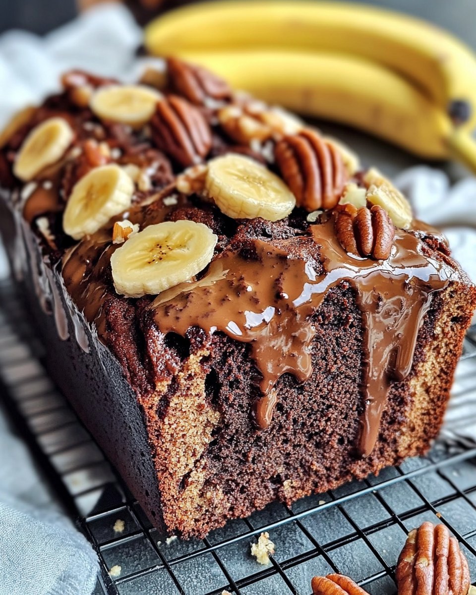 Luscious Chocolate Pecan Loaf with Banana 