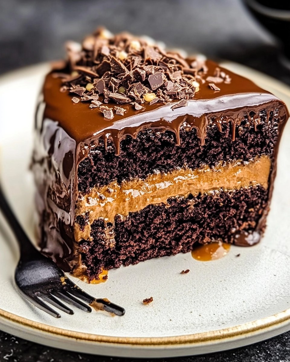 Chocolate Cake with Salted Caramel and Chocolate Ganache 