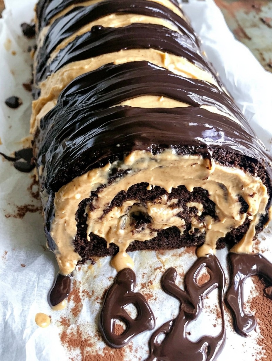 Chocolate Peanut Butter Cake Roulade 