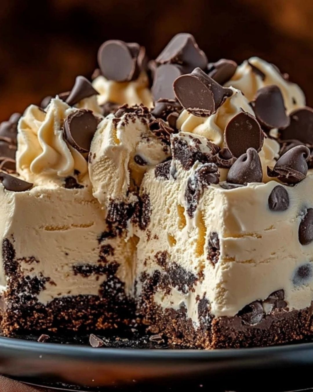 Irresistible Chocolate Chip Cookie Dough Ice Cream Cake 