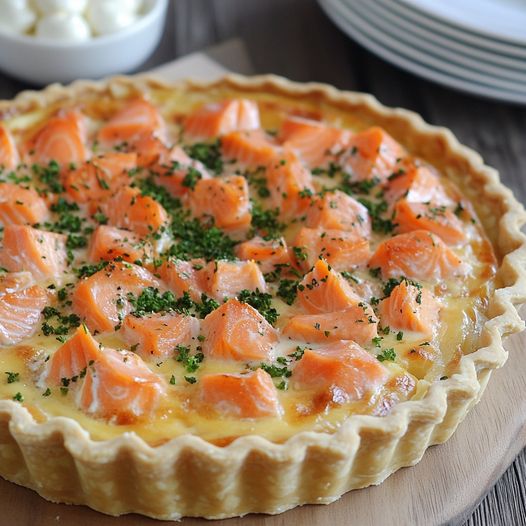 Salmon and Boursin Quiche: a creamy and tasty delight!