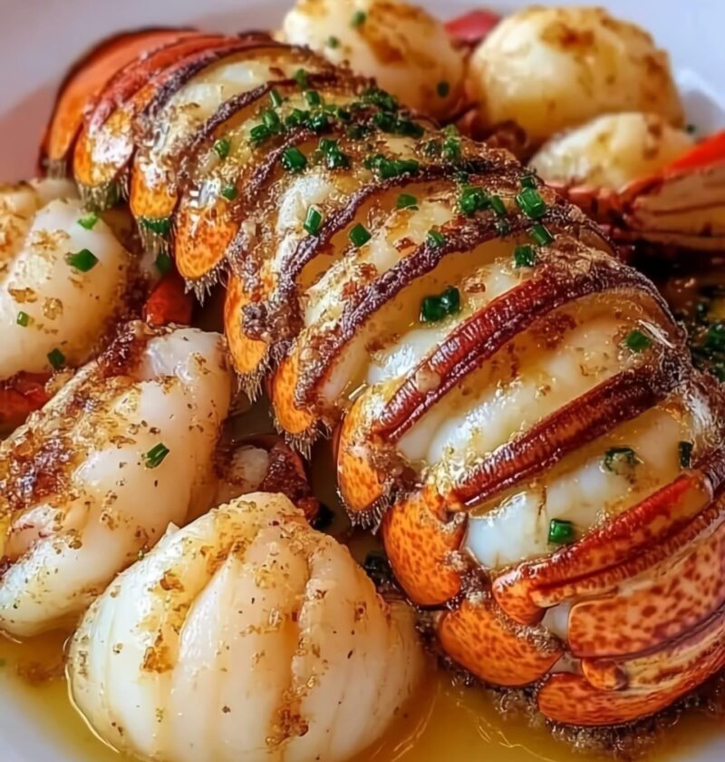 GARLIC BUTTER LOBSTER AND SCALLOPS