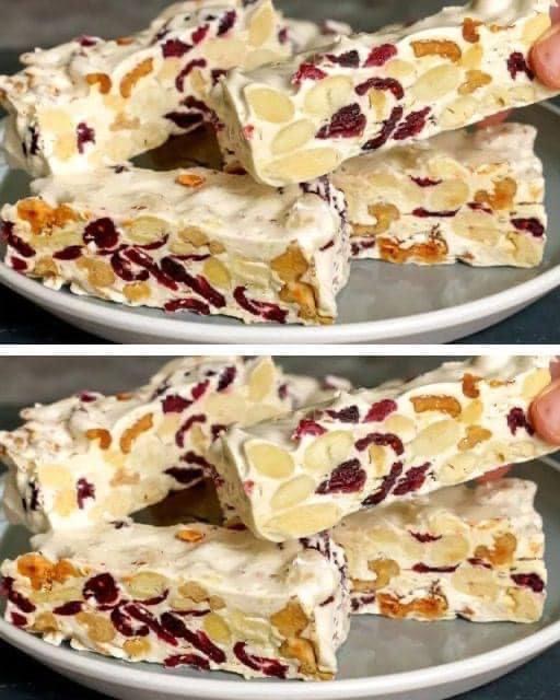 Cranberry and Nut Vegan Nougat