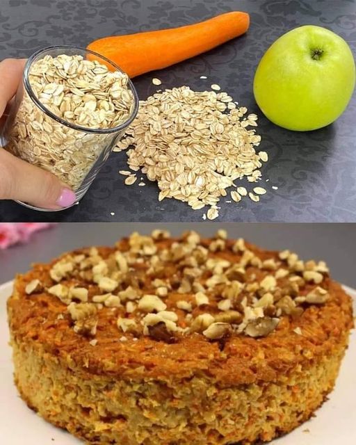 Oatmeal and Kefir Bake with Carrots, Apples, and Walnuts