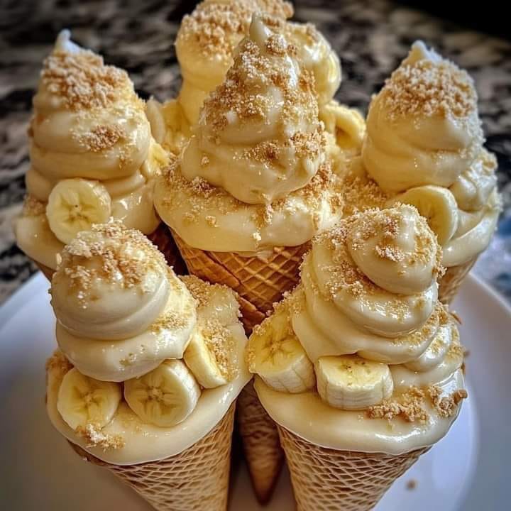 Banana Pudding Cheesecake Cones