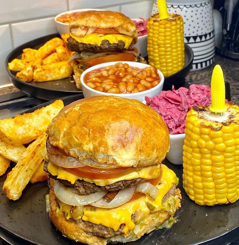 Lazy Double Smash Burger & Chips Recipe 