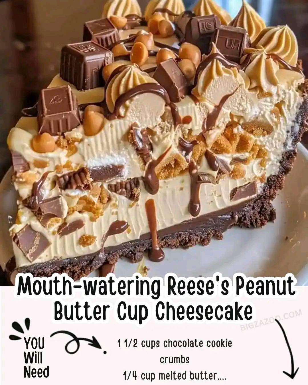 Mouth-watering Reese’s Peanut Butter Cup Cheesecake