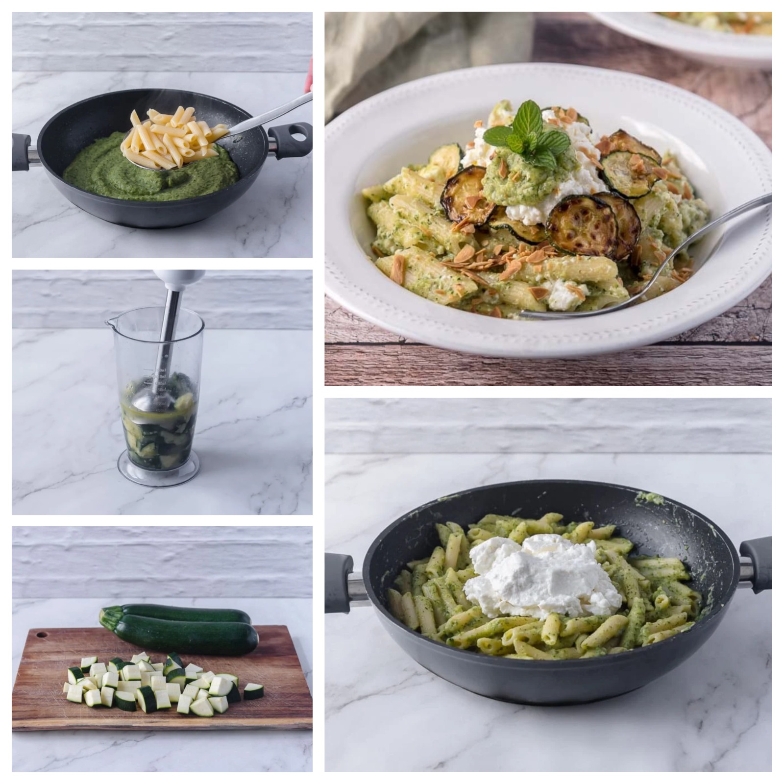 Ricotta and courgette pasta