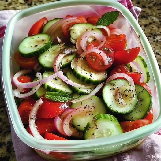 Marinated Cucumbers, Onions, and Tomatoes !!