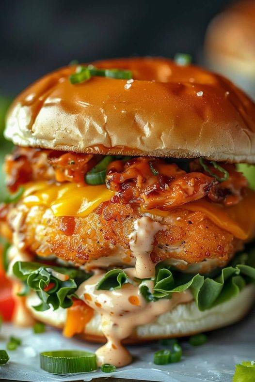 Ultimate Cheddar Ranch Chicken Burger