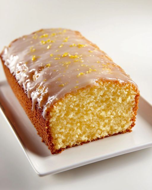 Moist lemon cake with sour icing