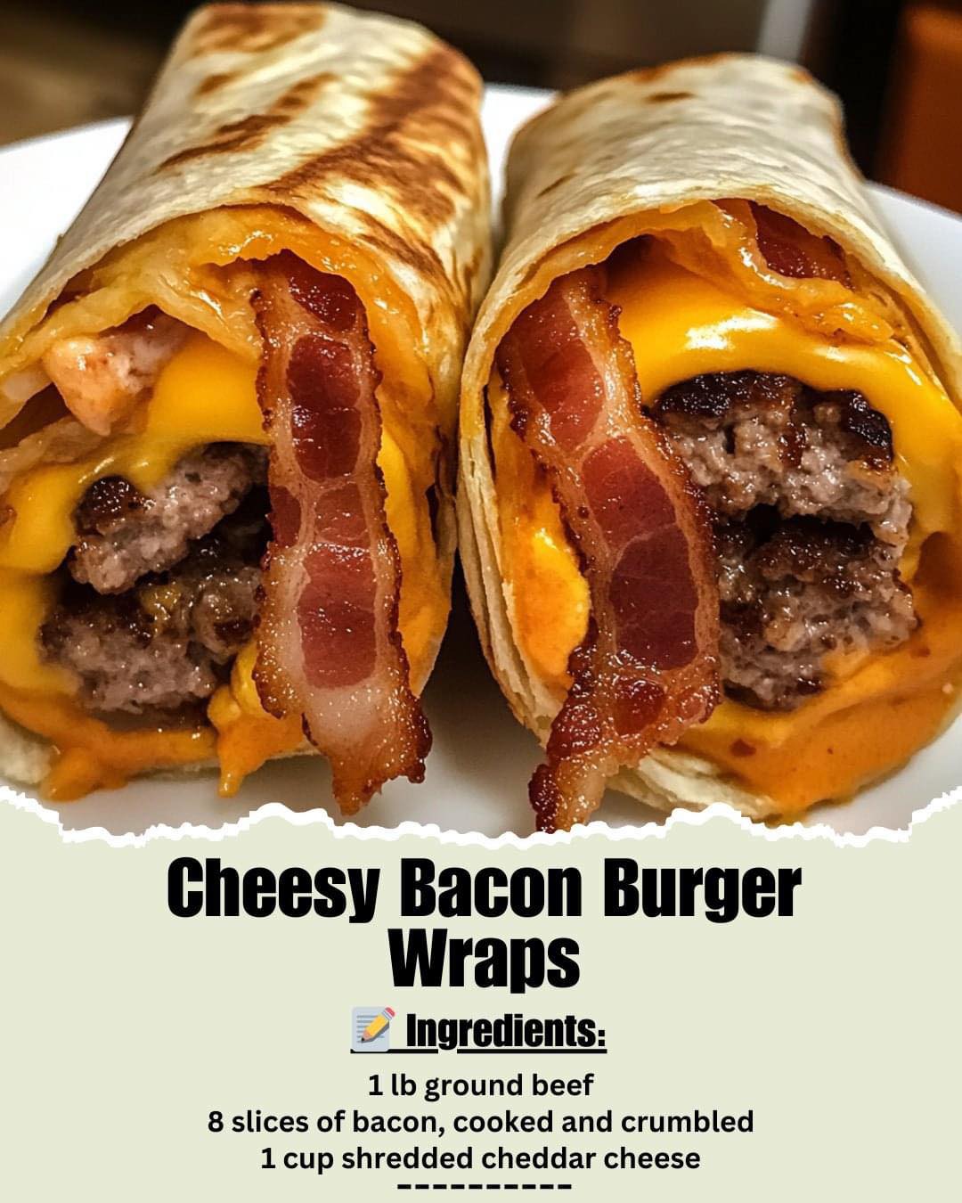  Cheesy Bacon Burger Wraps – your new favorite game day snack! 