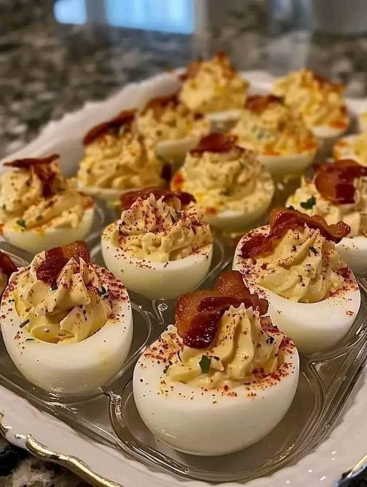 Loaded deviled eggs