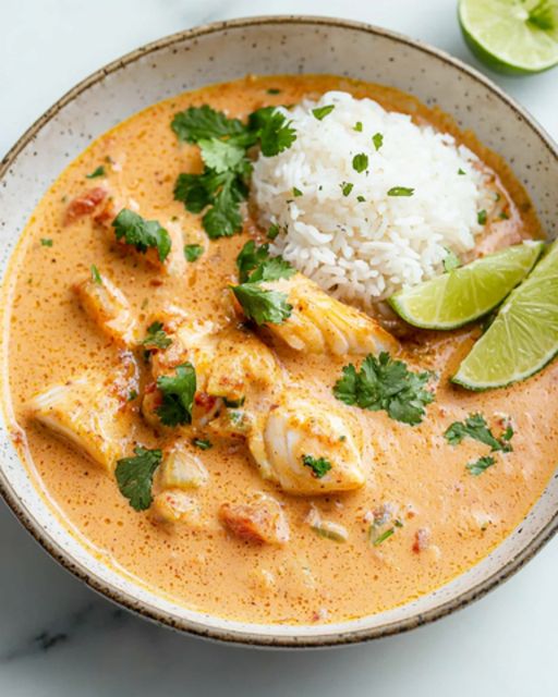 Fish curry with coconut milk