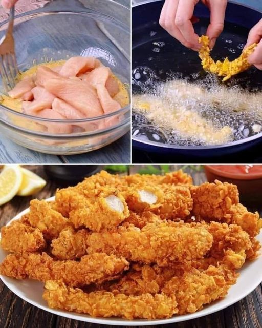 I WILL STOP POSTING MAYBE IF THERE ARE NO REACTIONS IN THIS POST CRISPY CHICKEN STRIPS 😋😍the recipe in the first comment