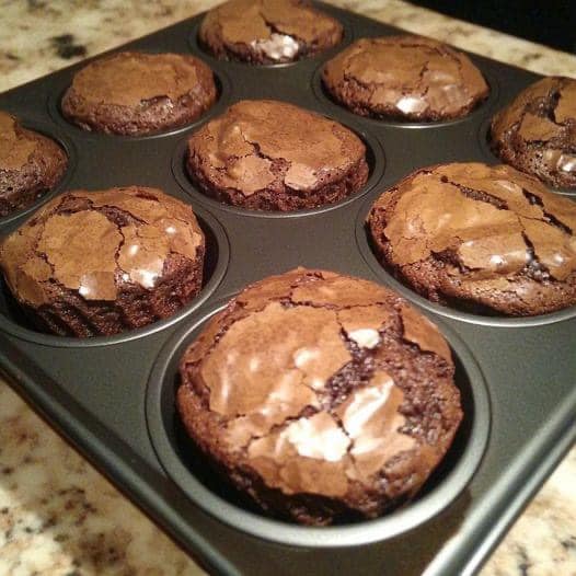  brownies in muffin pans.