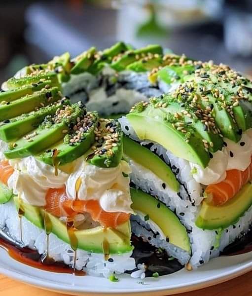 Avocado Sushi Cake