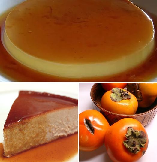 Sugar-free persimmon crème caramel: tasty and very light