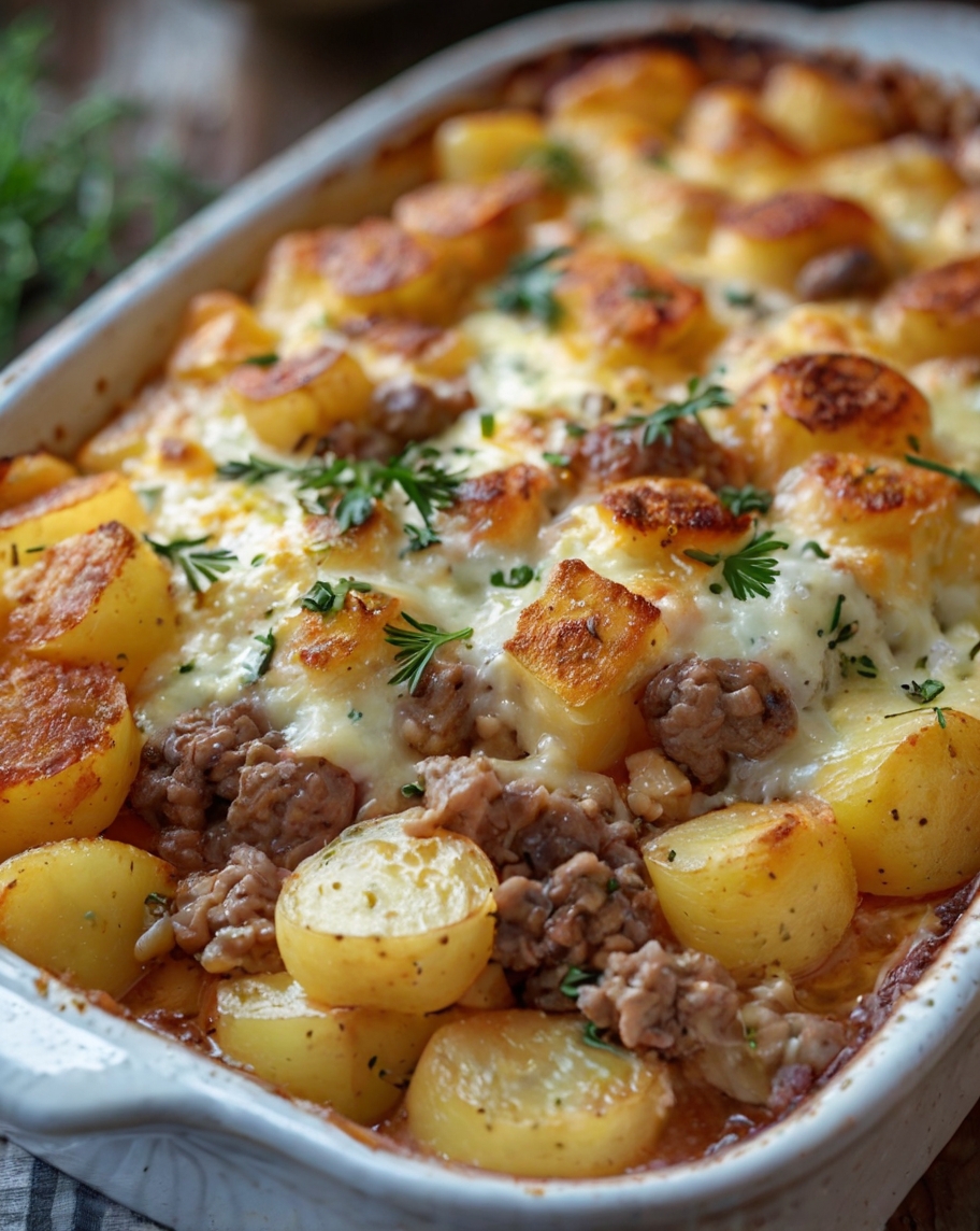 Easy Hamburger Potato Casserole