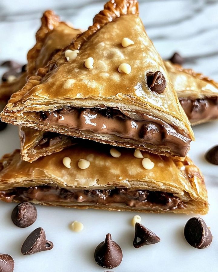 Chocolate Chip Cookie Dough Turnovers 🍫🥐 A Gooey, Chocolatey Delight!