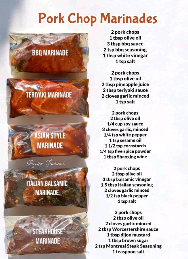 Pork Chops Marinade (freezer friendly)