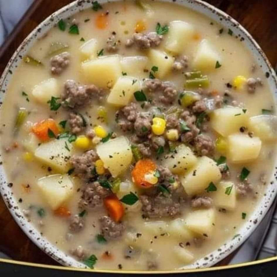 CREAMY POTATO & HAMBURGER SOUP