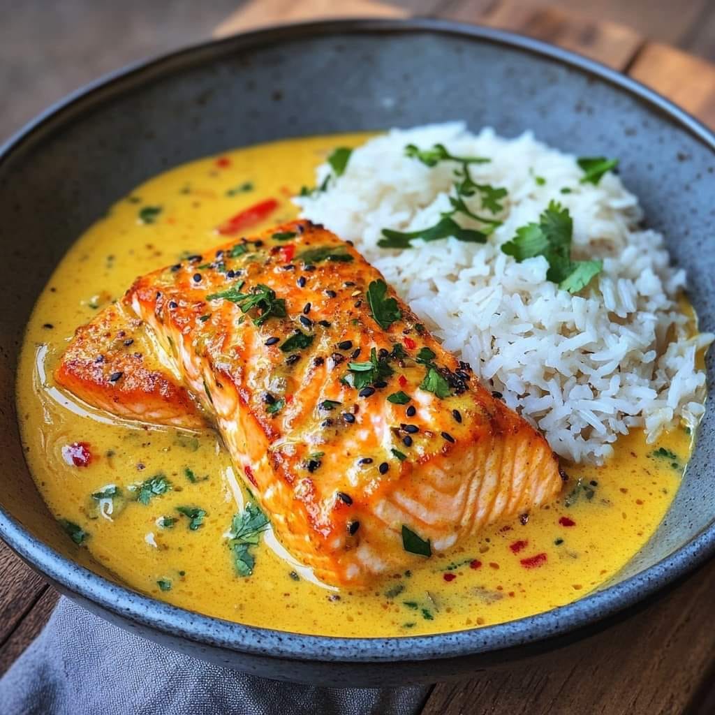 Coconut Curry Salmon with Jasmine Rice