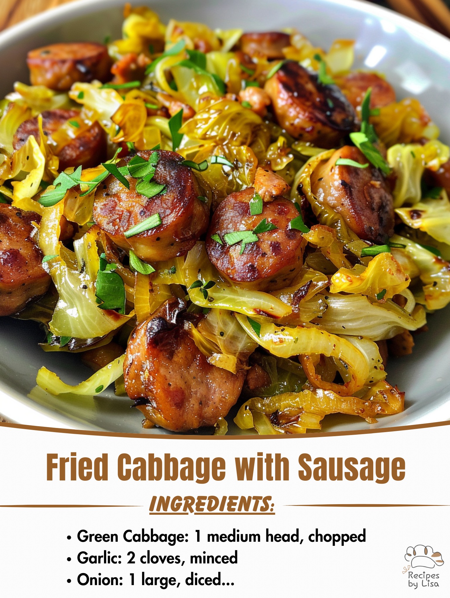 Fried Cabbage with Sausage 