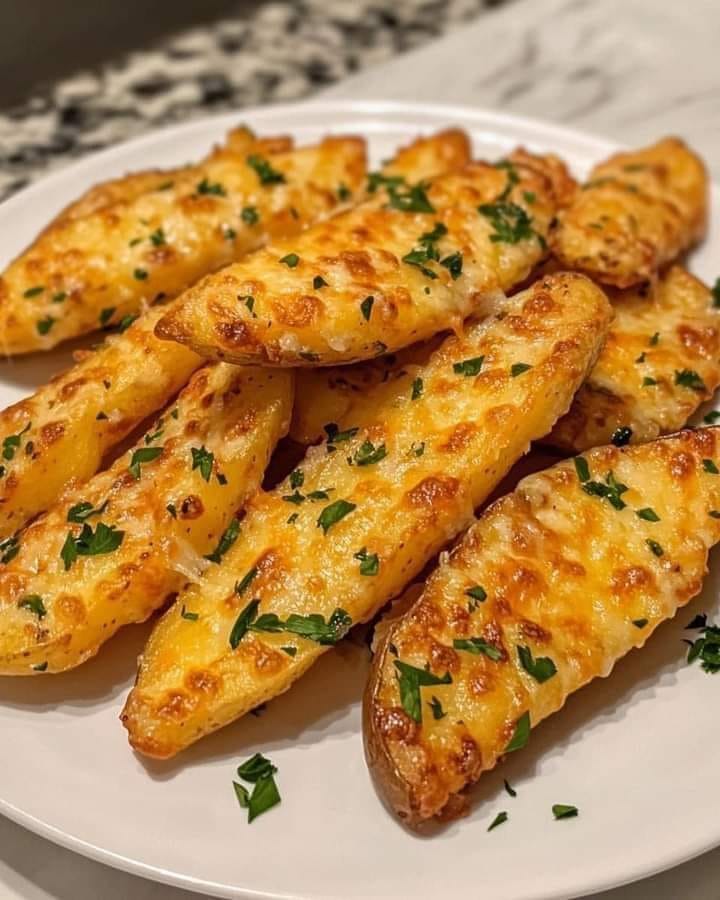 WOULD YOU EAT THIS BAKED GARLIC PARMESAN POTATO WEDGES