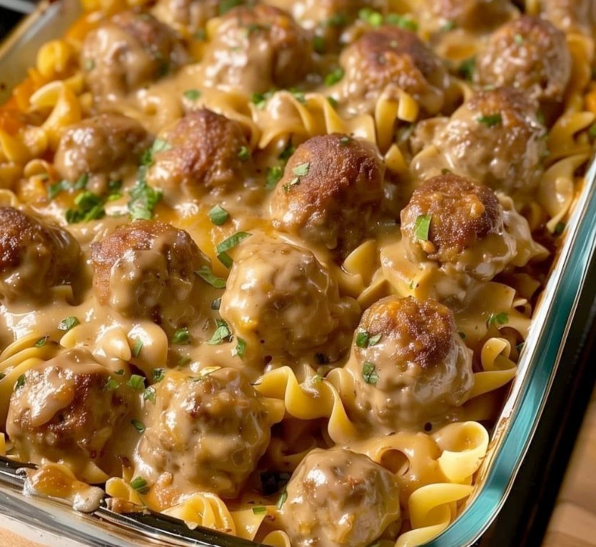 Swedish Meatball Pasta Bake